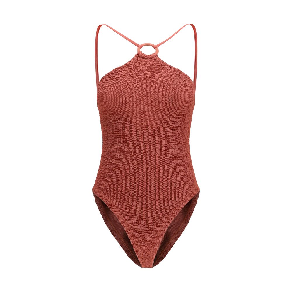 Red Polyamide One-Piece Swimsuit