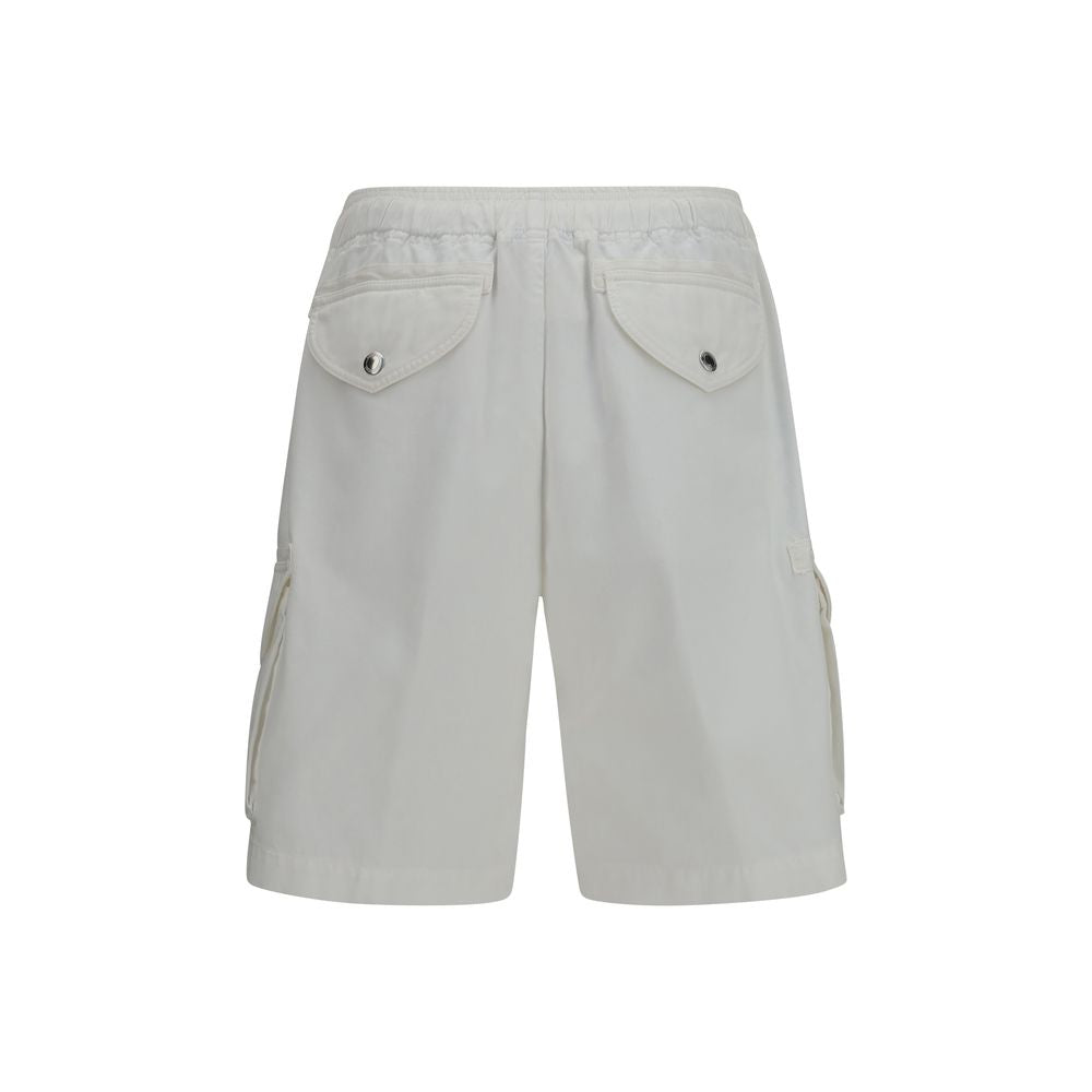 White Cotton Bermuda Shorts