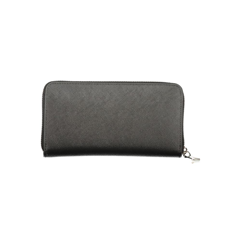 Black Polyurethane Womens Wallet