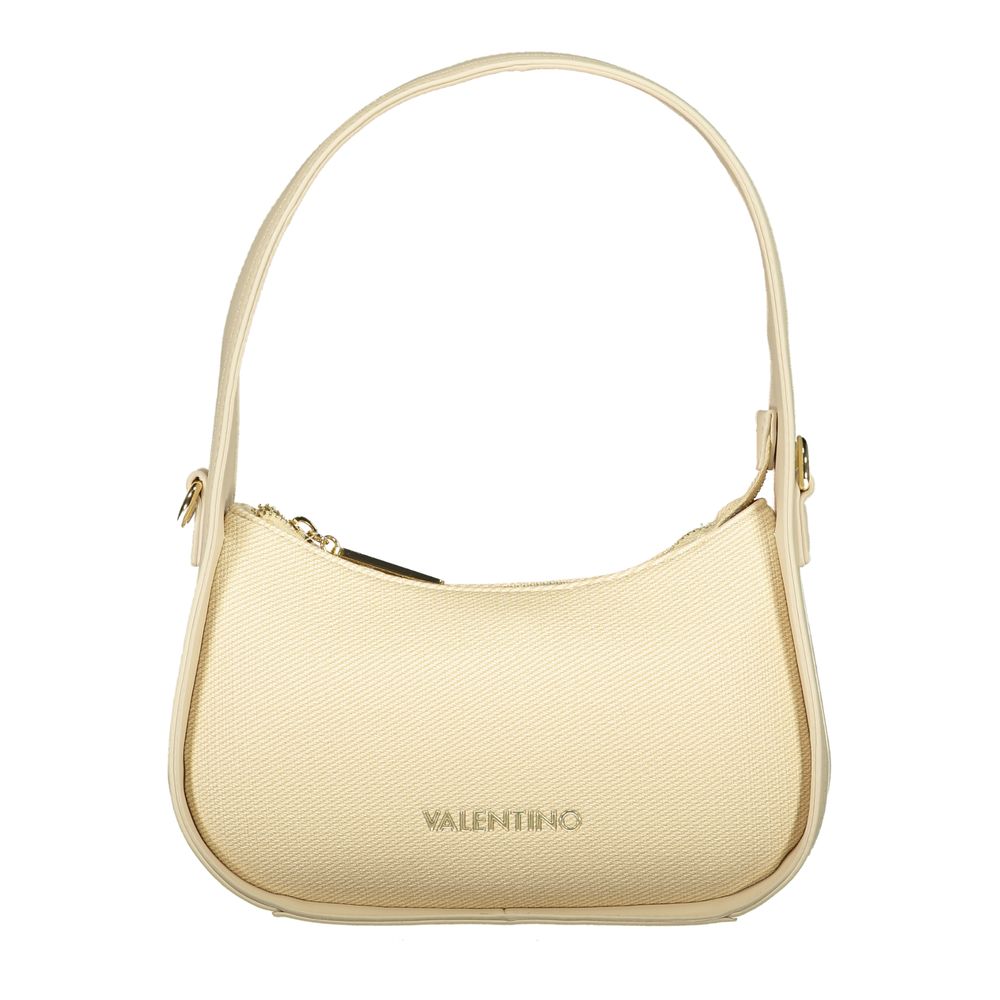 Beige Polyurethane Women Bag