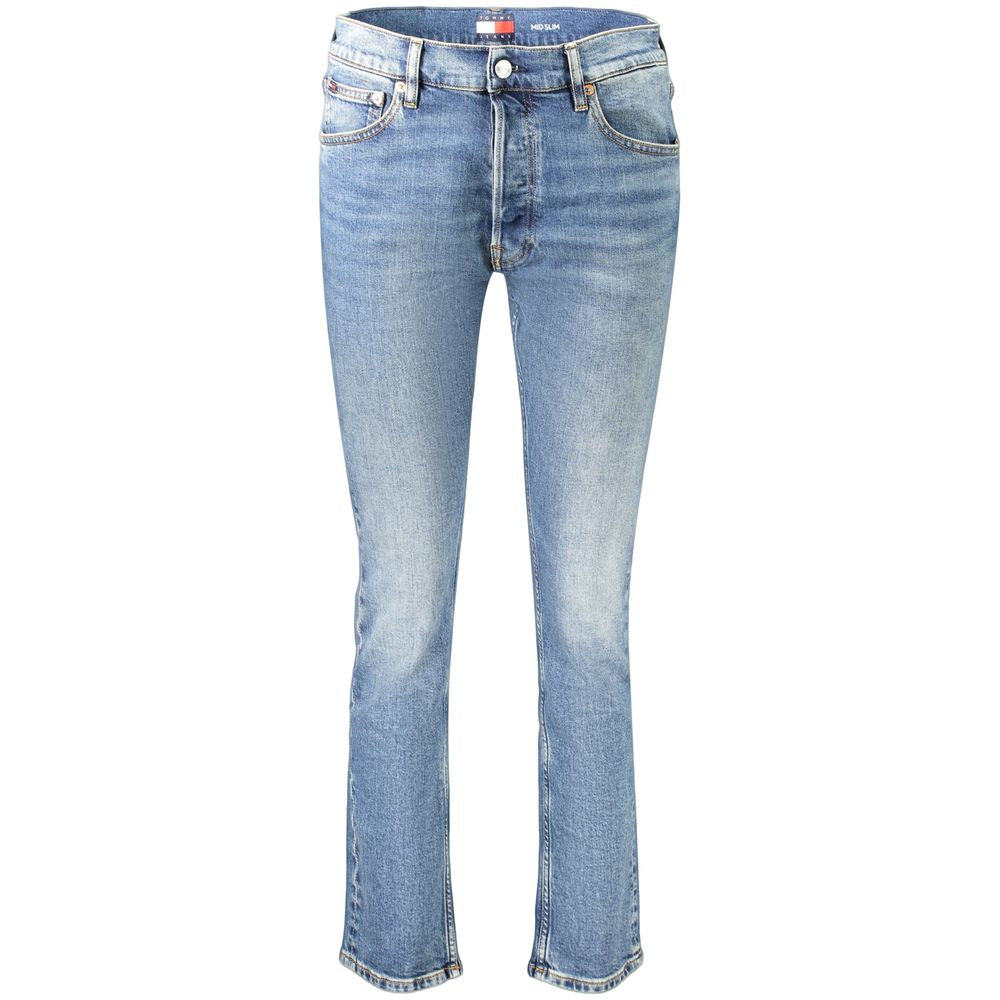 Blue Cotton Slim Fit Jeans