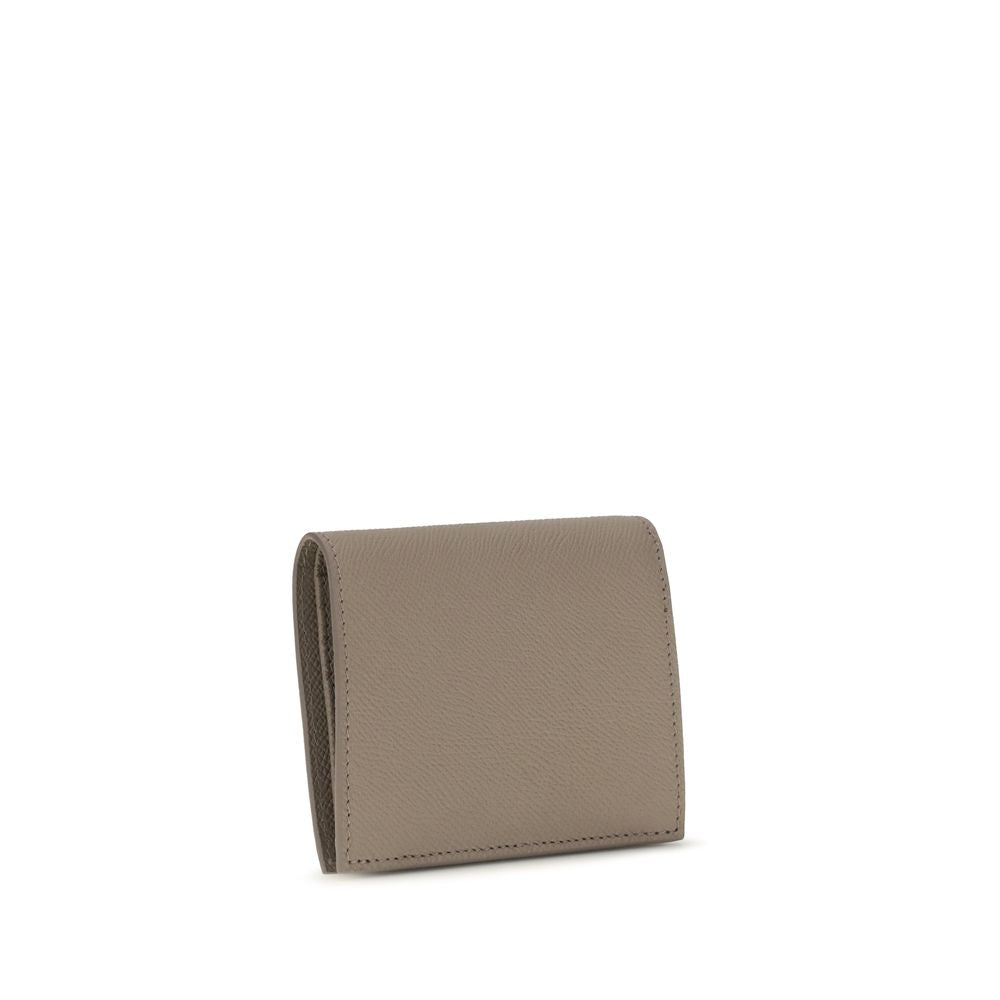 Beige Calf Leather Bos Taurus Wallet