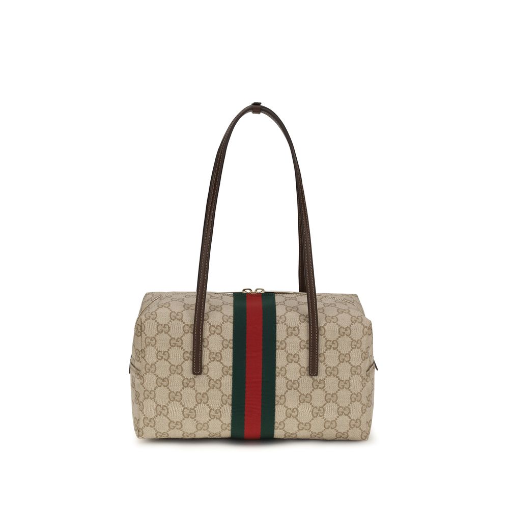 Beige Cotton Shoulder Bag