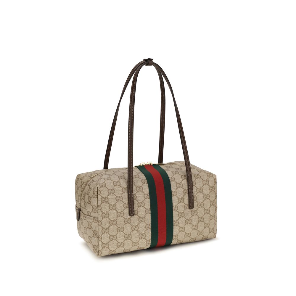 Beige Cotton Shoulder Bag