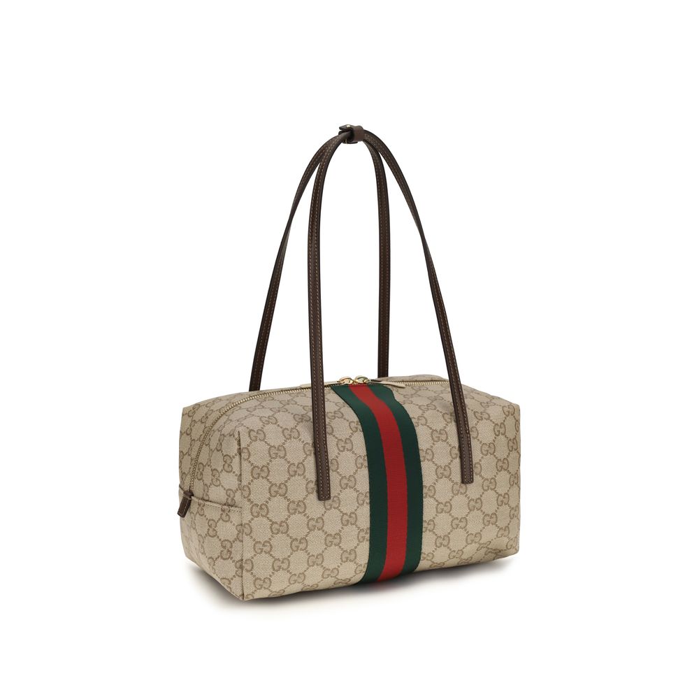 Beige Cotton Shoulder Bag