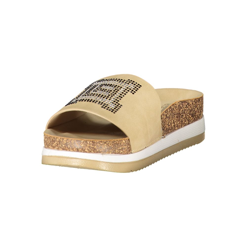 Beige Polyurethane Women's Slipper