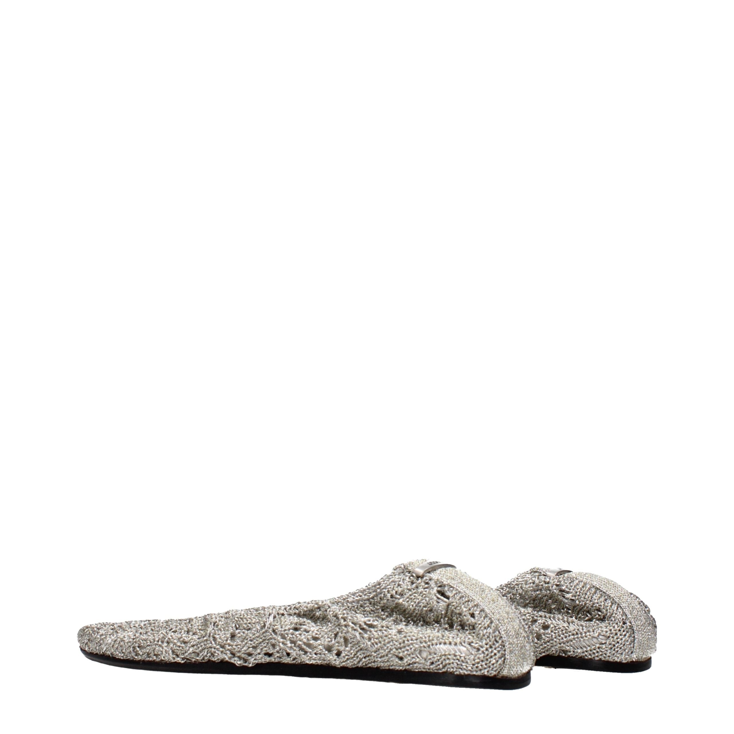 Gray Fabric Ballet Flats