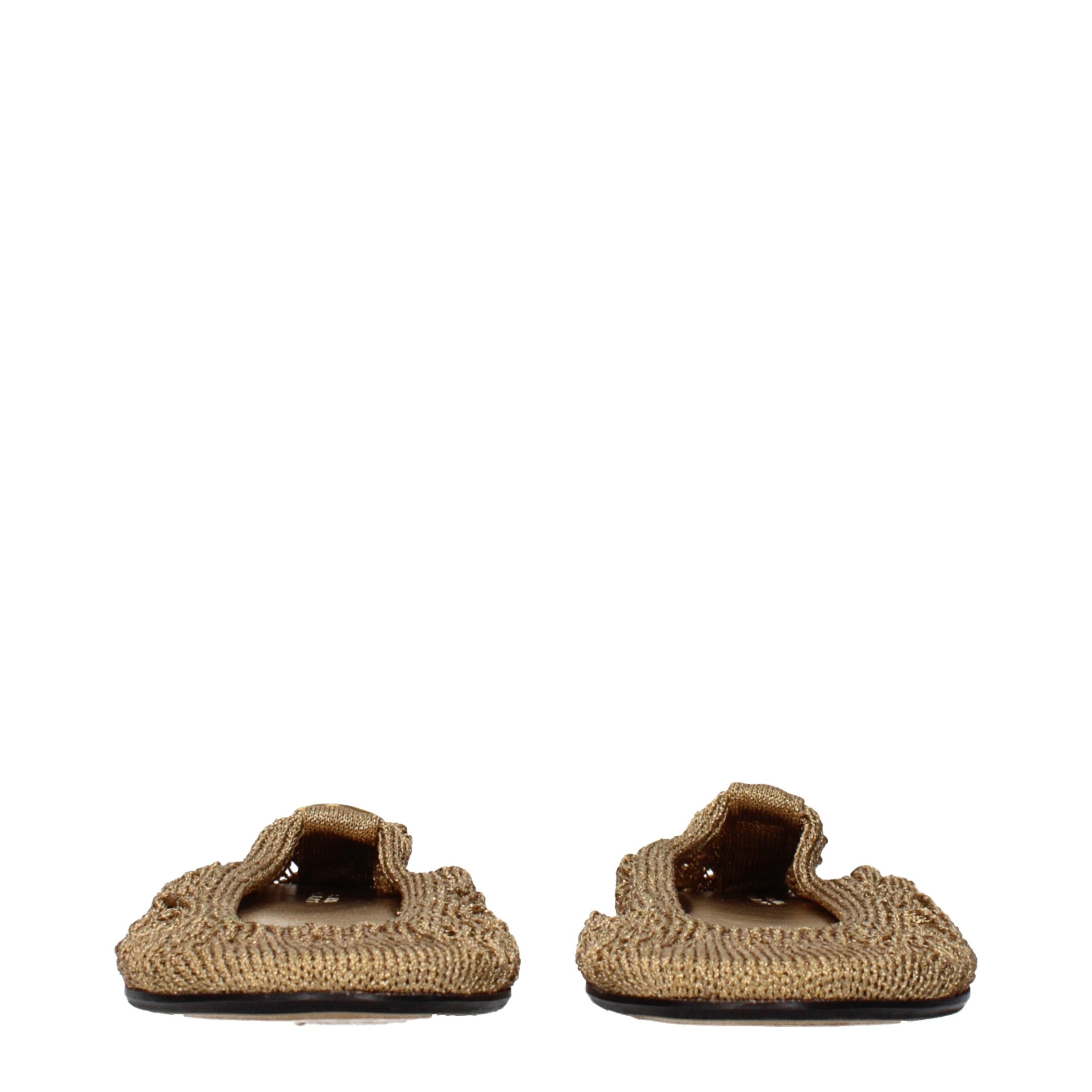Gold Fabric Ballet Flats