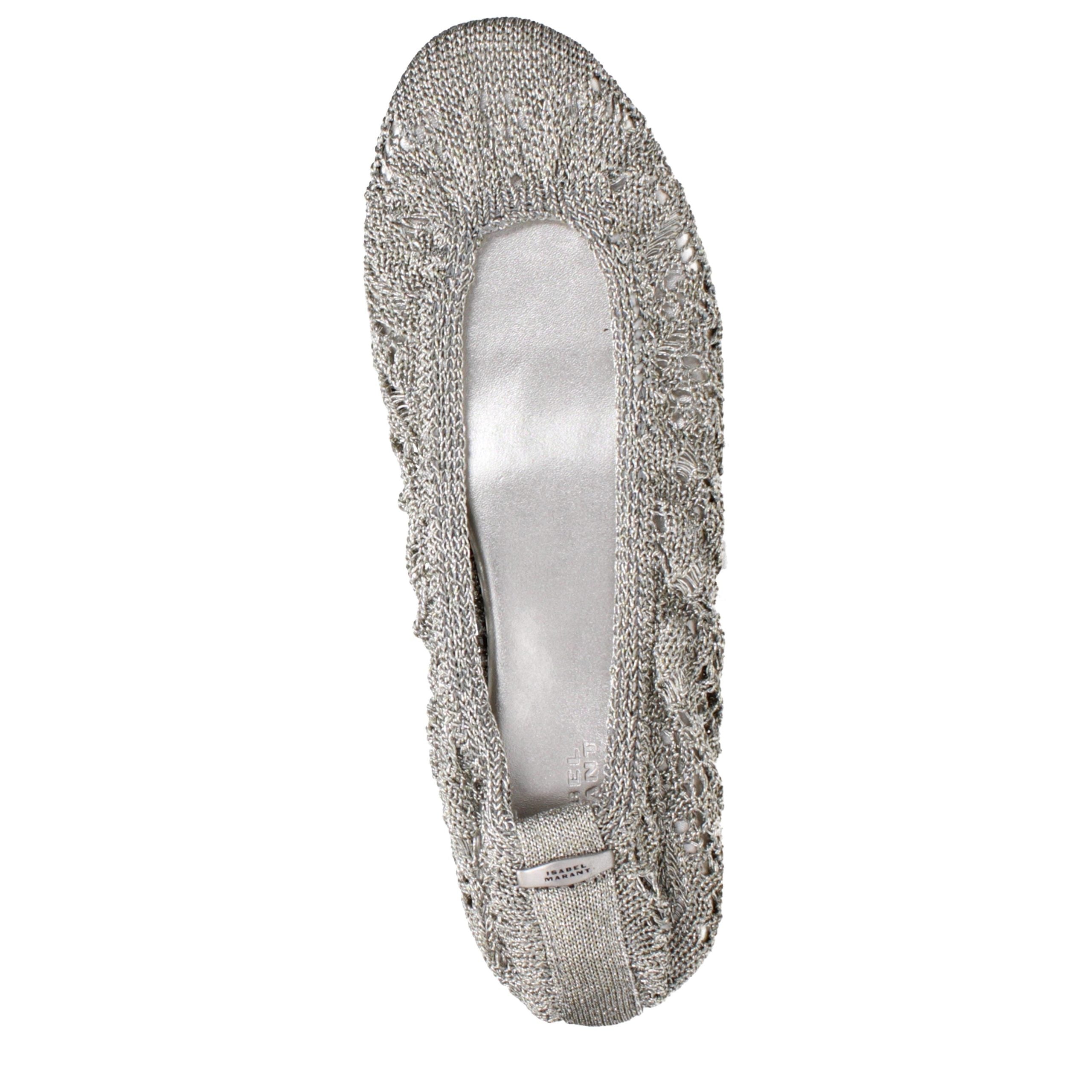 Gray Fabric Ballet Flats