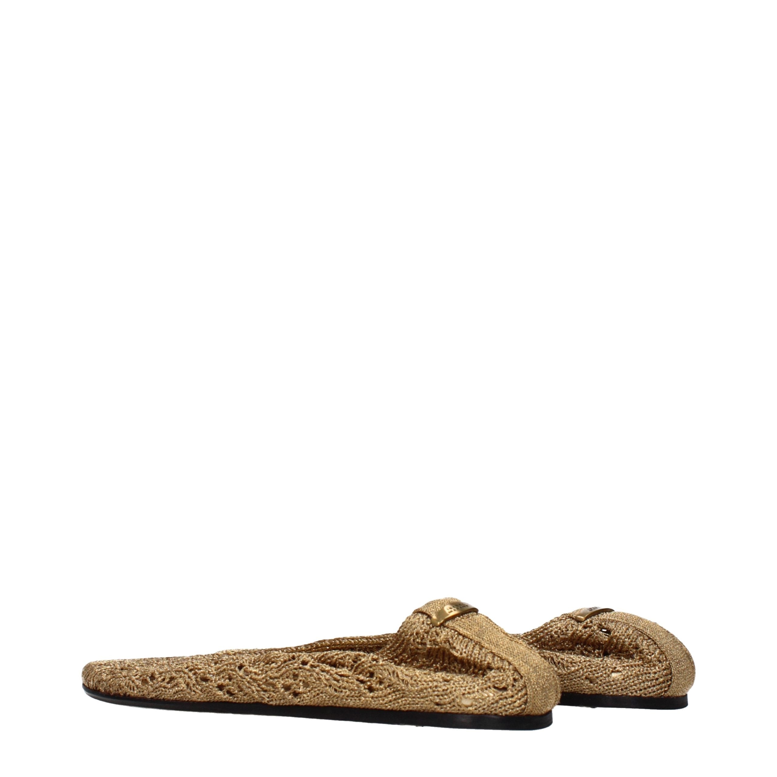 Gold Fabric Ballet Flats