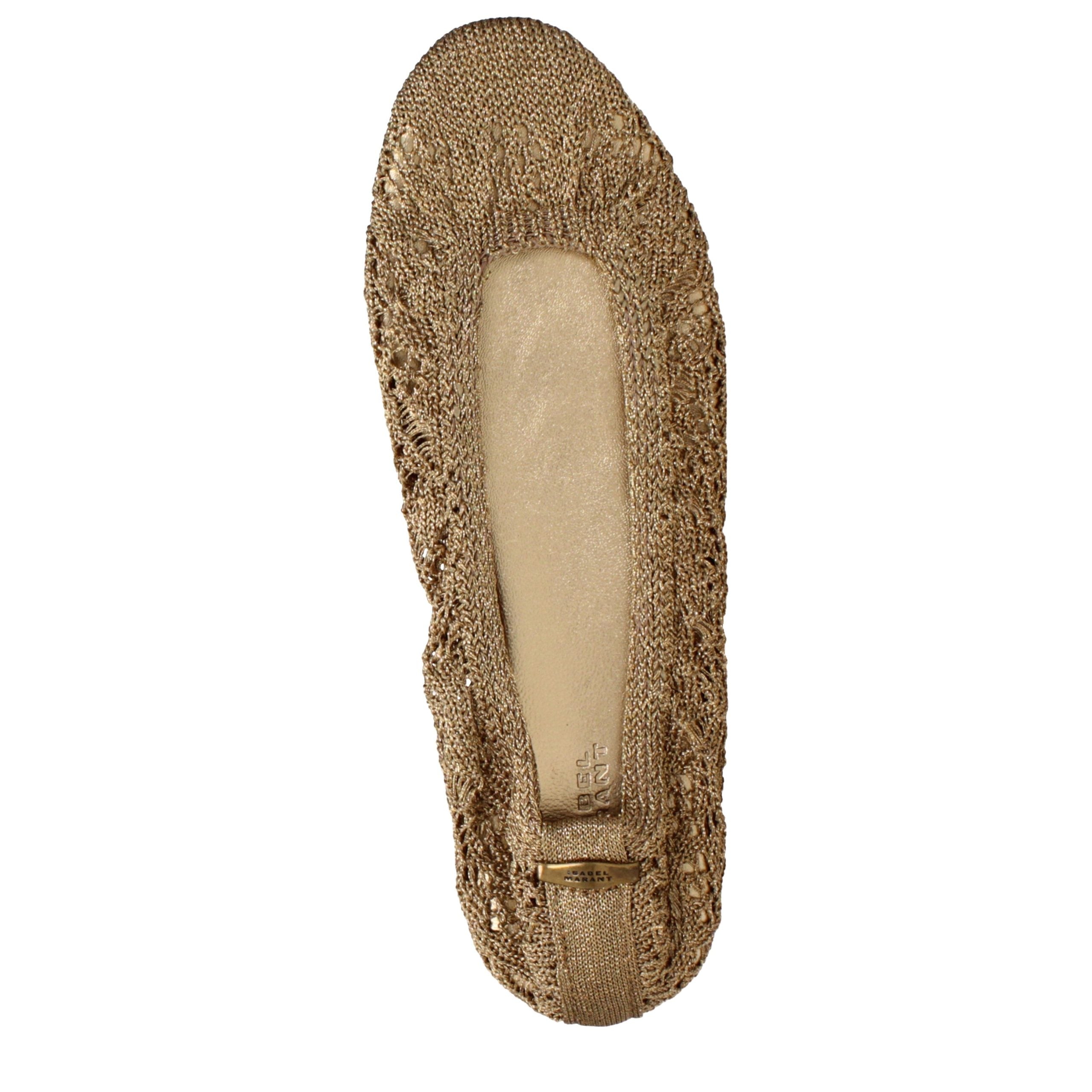 Gold Fabric Ballet Flats