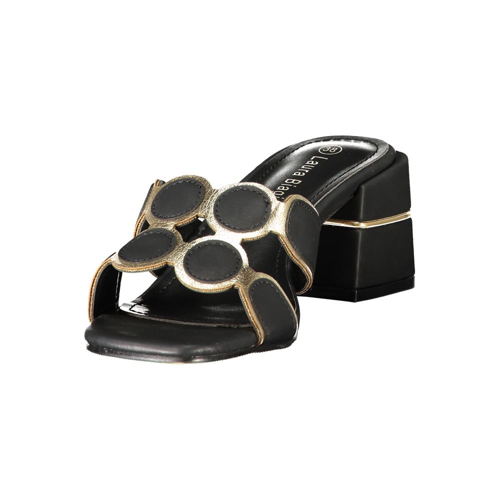 Black Polyurethane Women's Sandal
