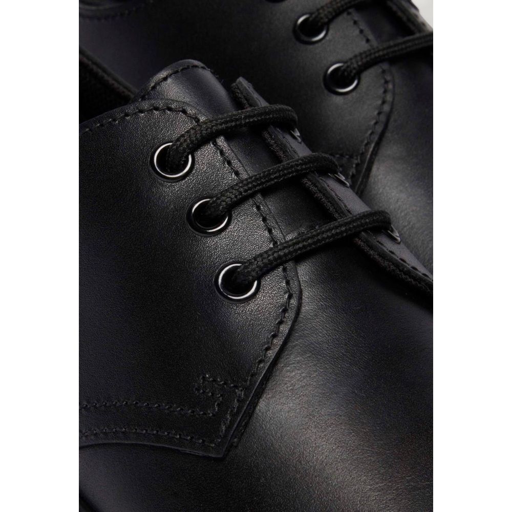 Black Leather Oxfords And Derbies