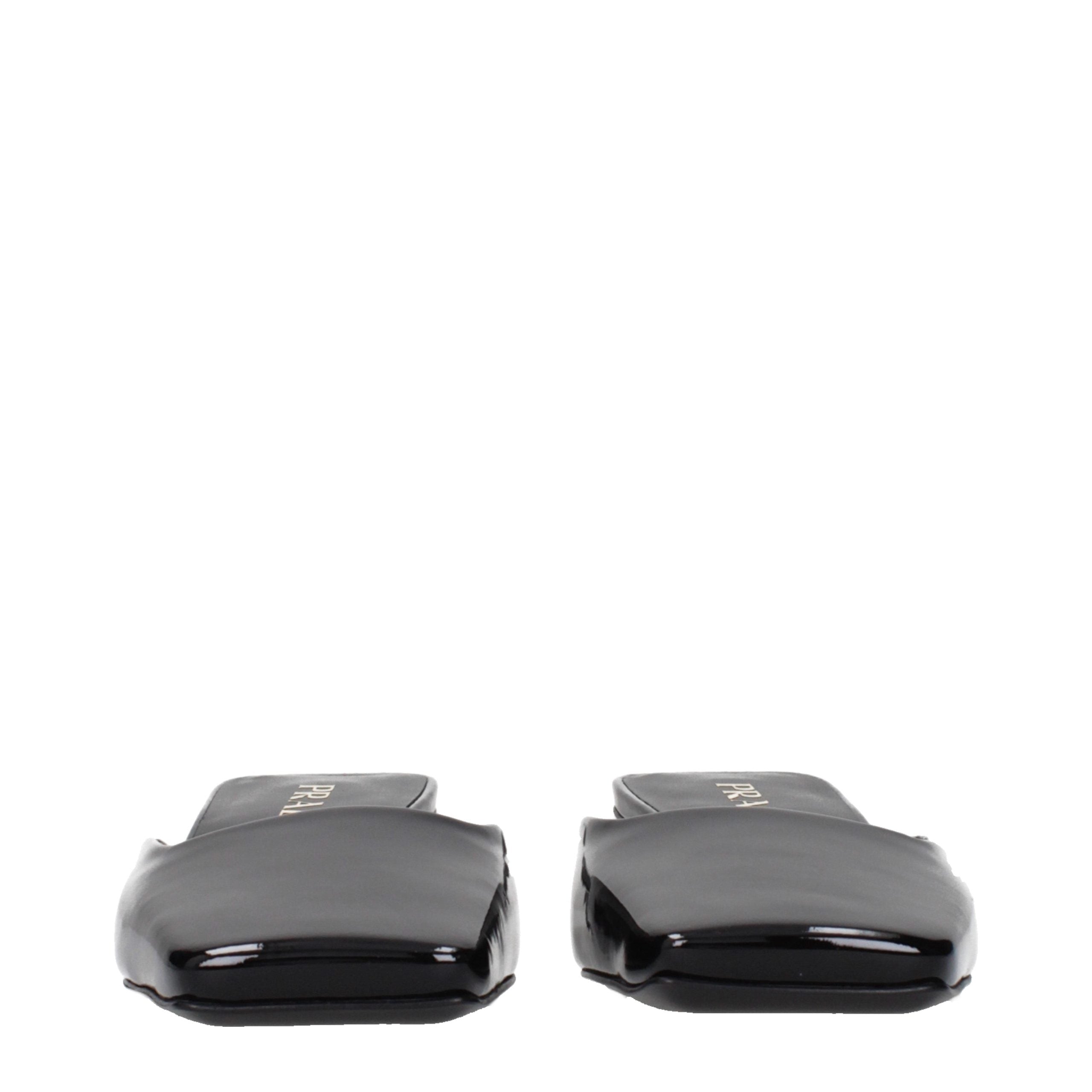 Black Leather Flat Sandals