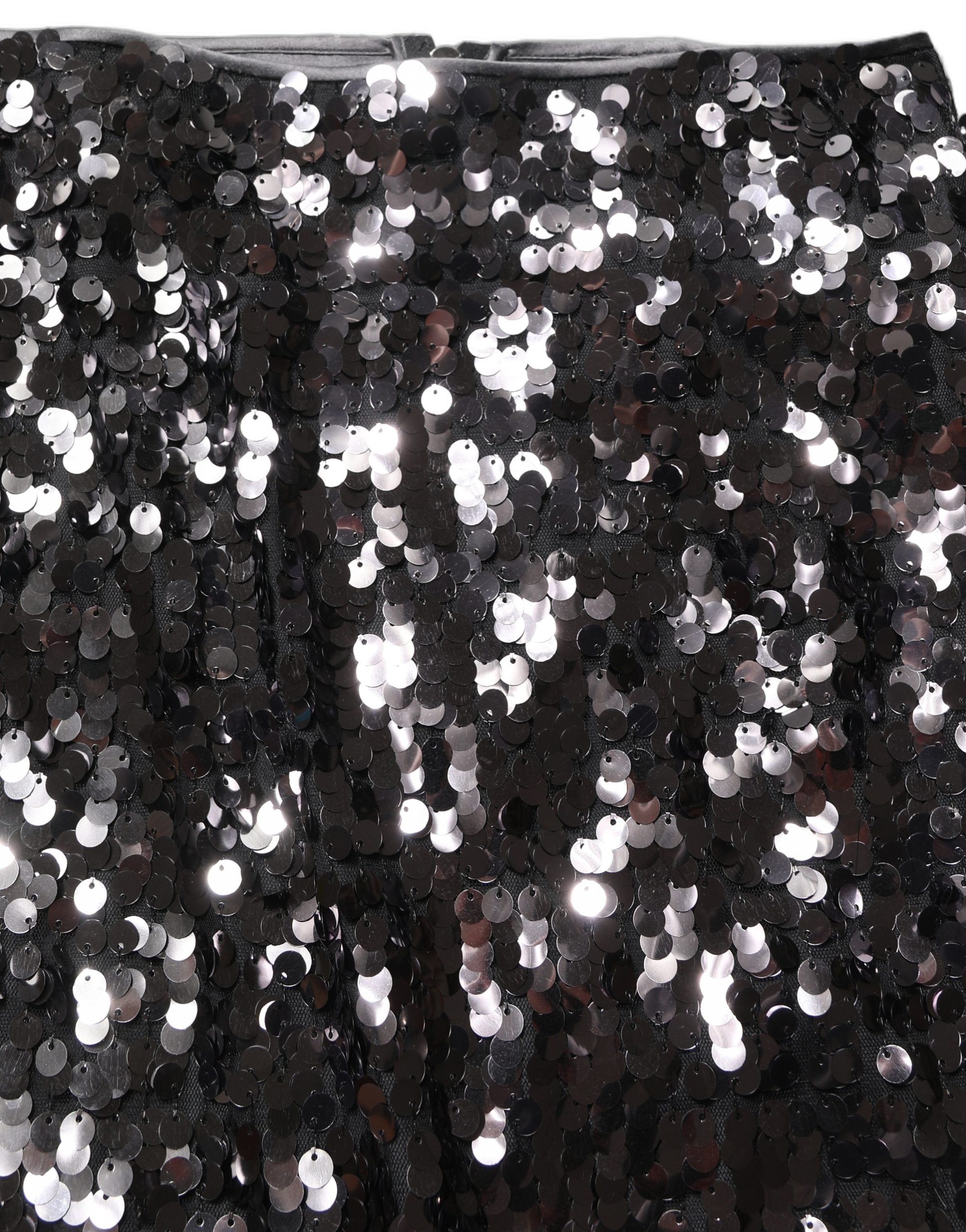 Brown Sequinned Embellished PencilCut Skirt