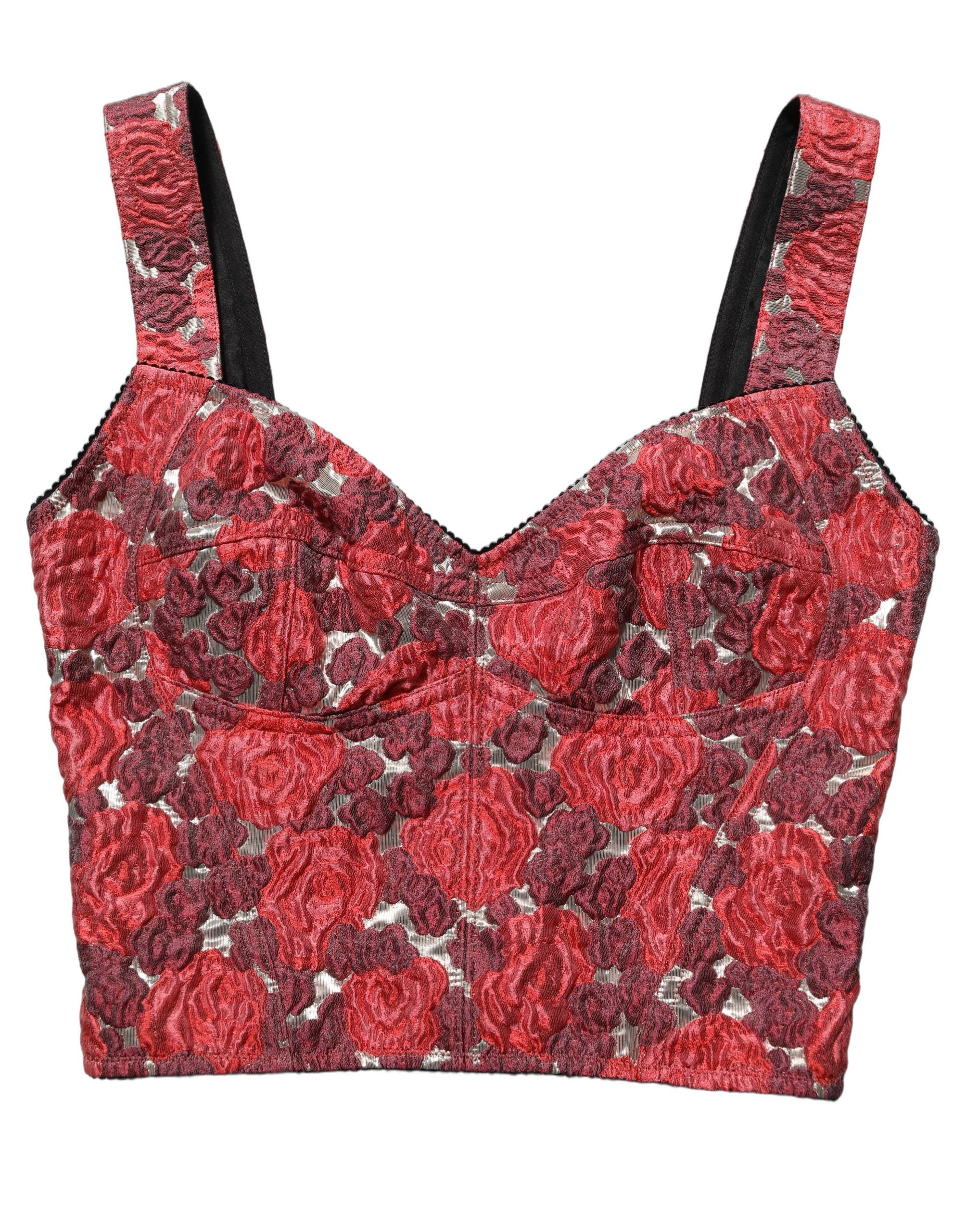 Multicolor Floral Cropped Bustier Tank Top