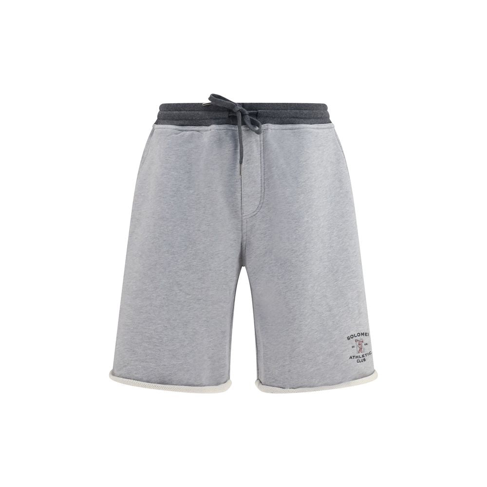 Gray Cotton Bermuda Shorts