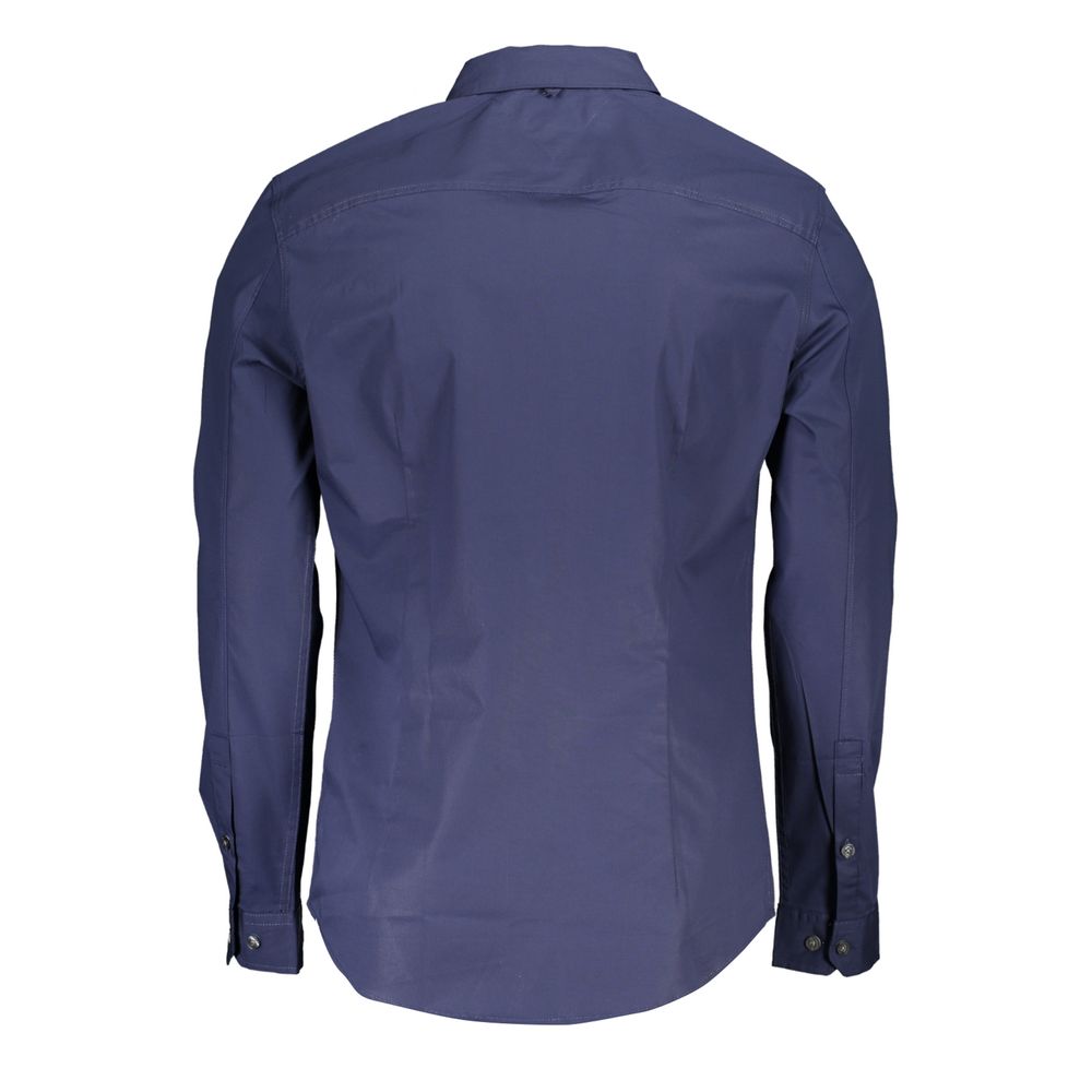 Blue Cotton Mens Shirt