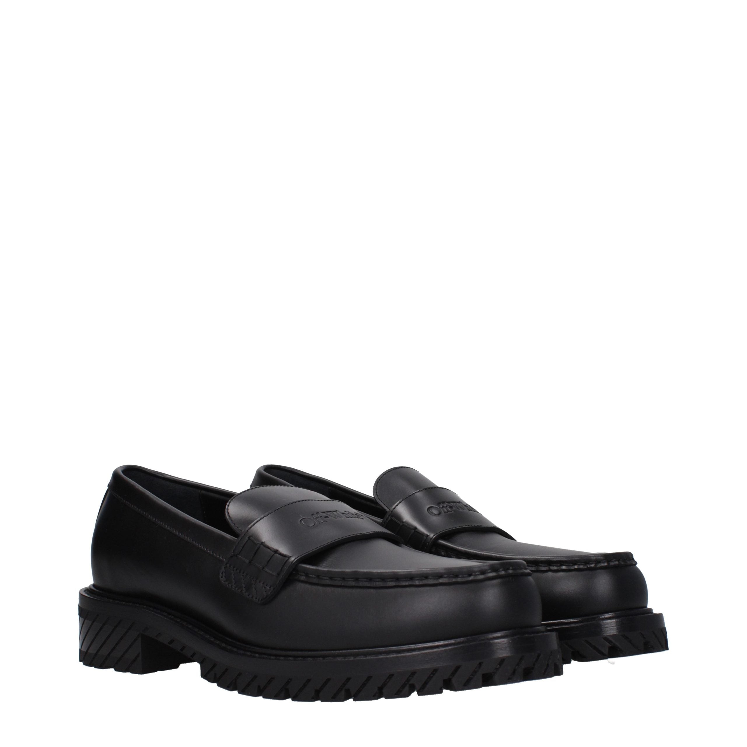 Black Leather Slip-On Loafers