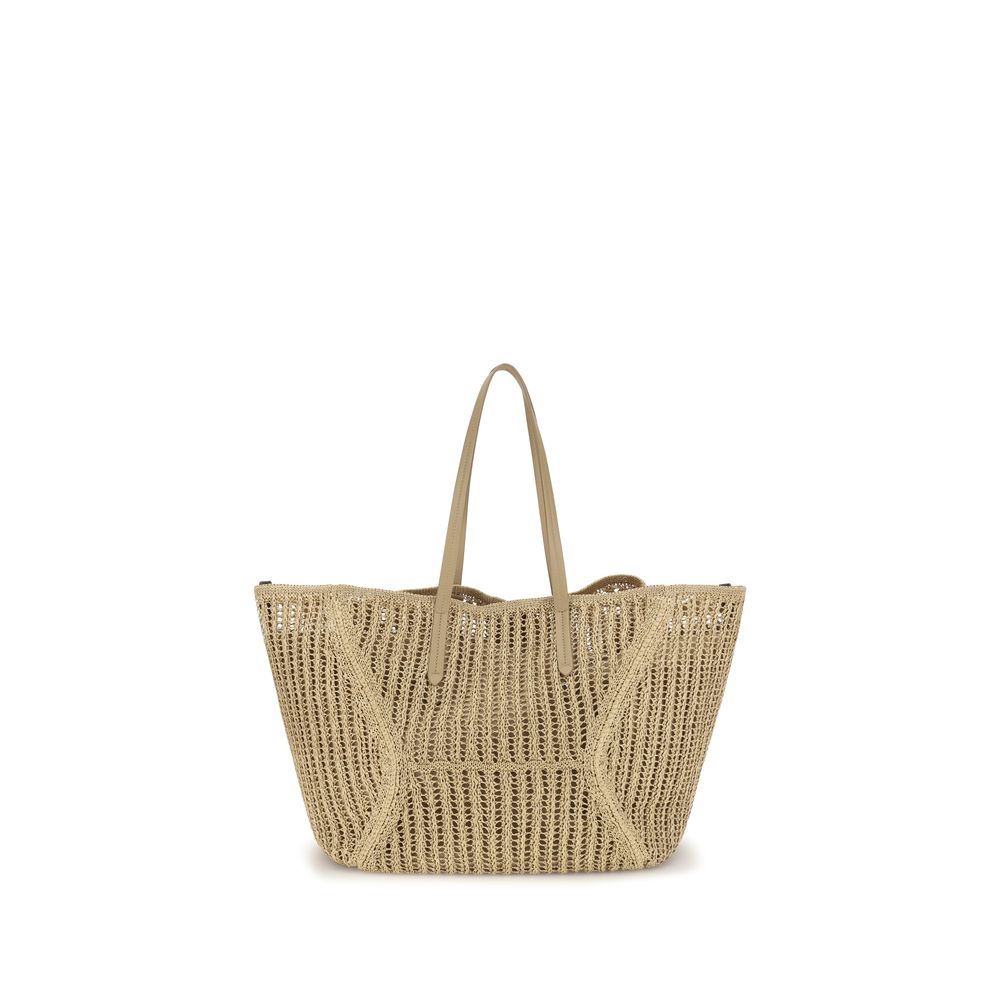 Beige Raffia Handbag