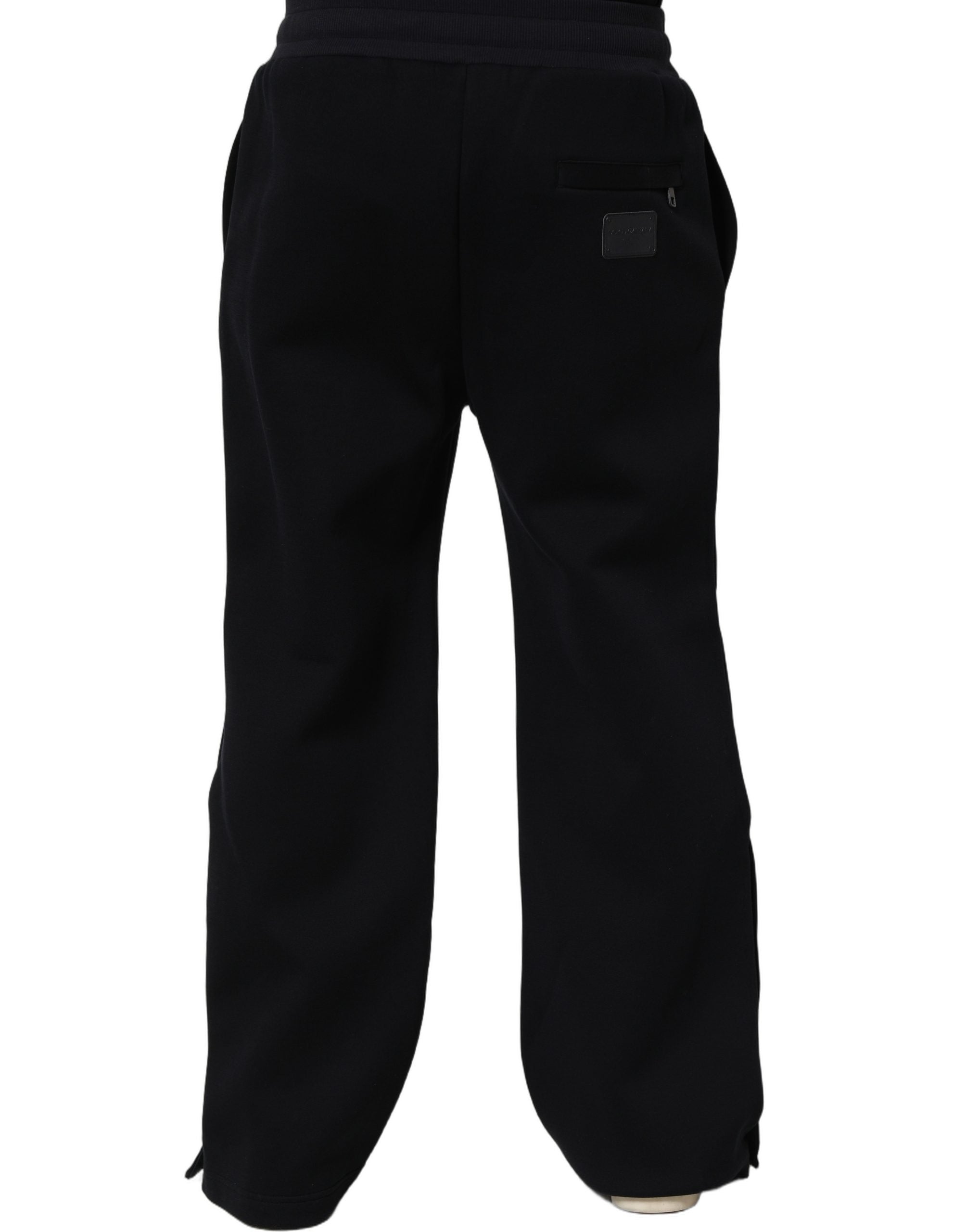 Black Drawstring Viscose Jogger Men Sweatpants Pants