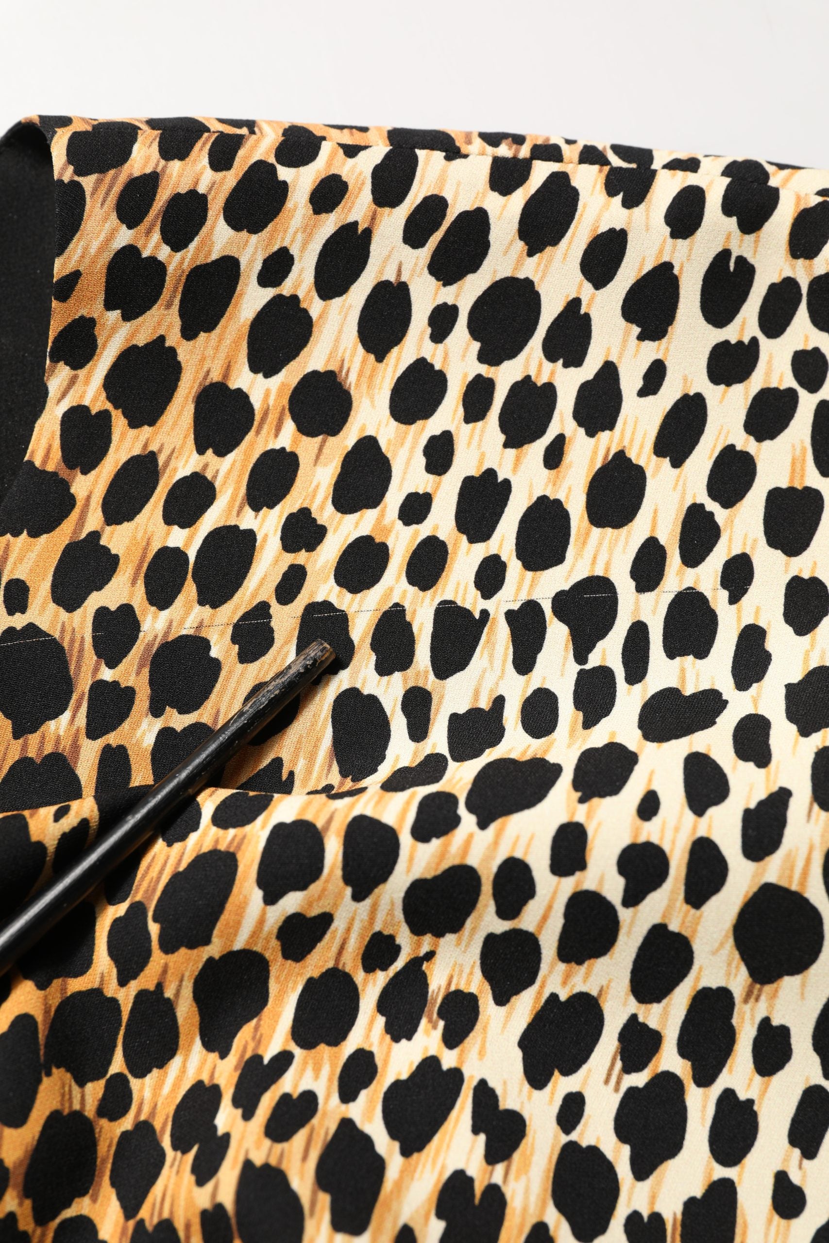 Brown Leopard Print Silk Sheath Midi Dress