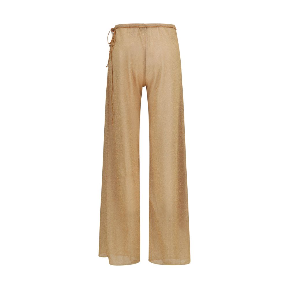 Gold Polyamide Casual Pants