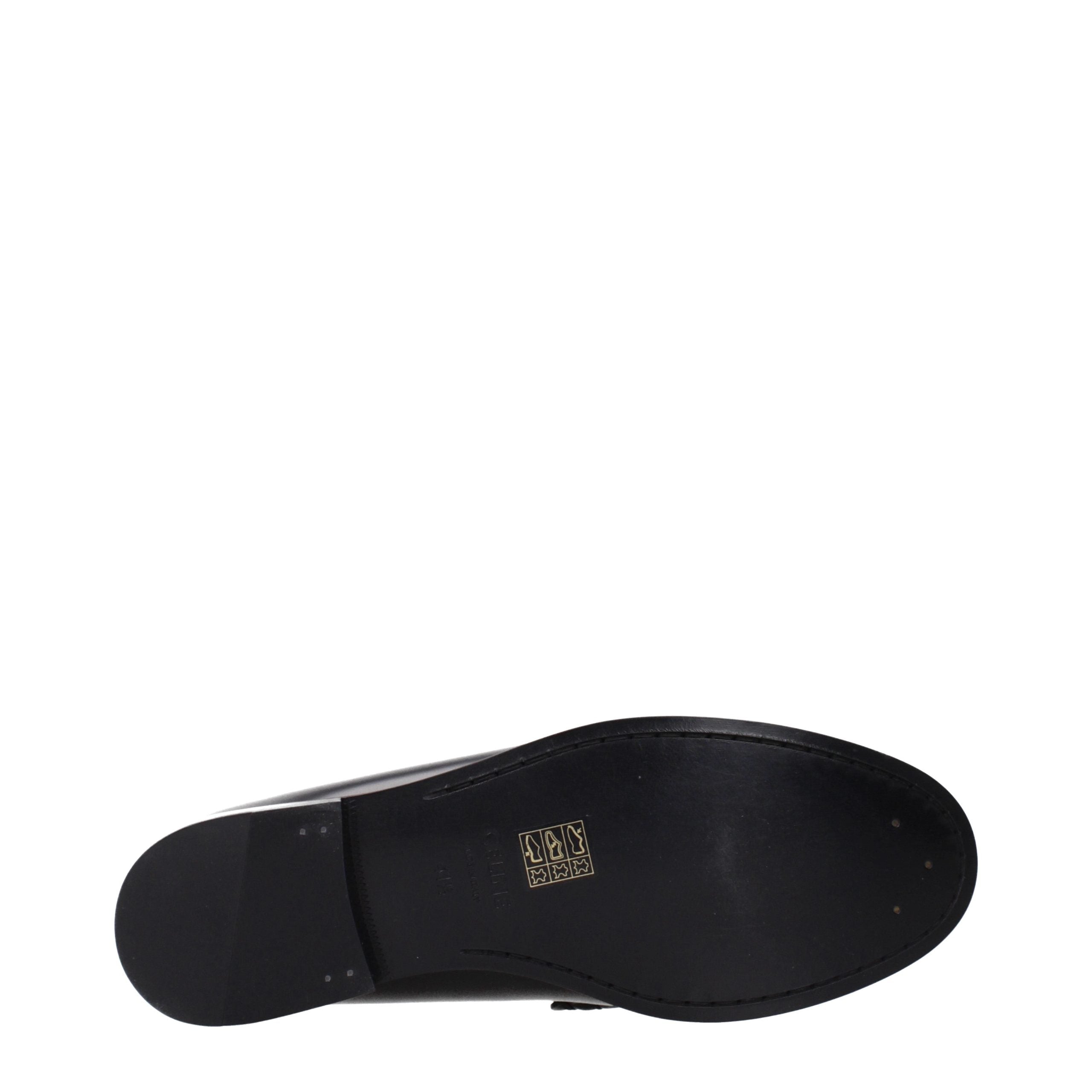 Black Leather Slip-On Loafers