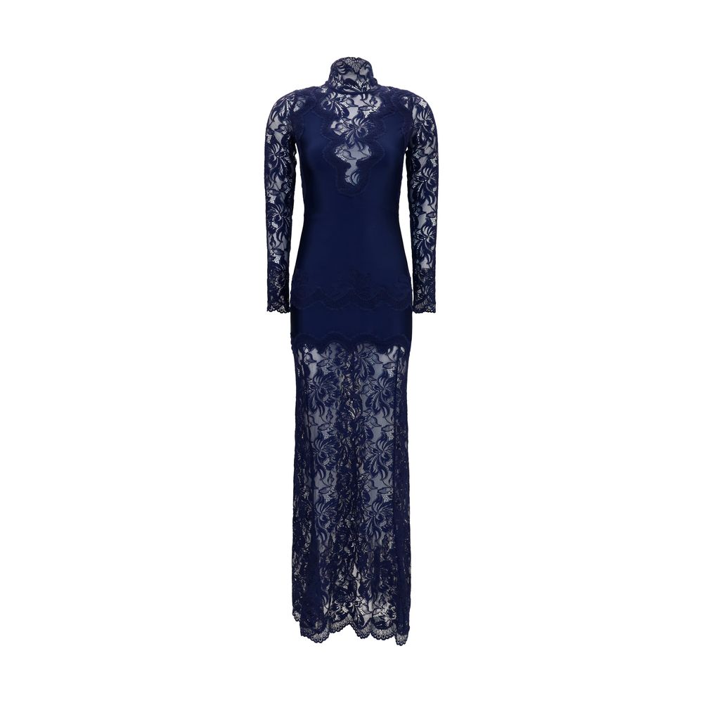 Blue Polyamide Long Dress