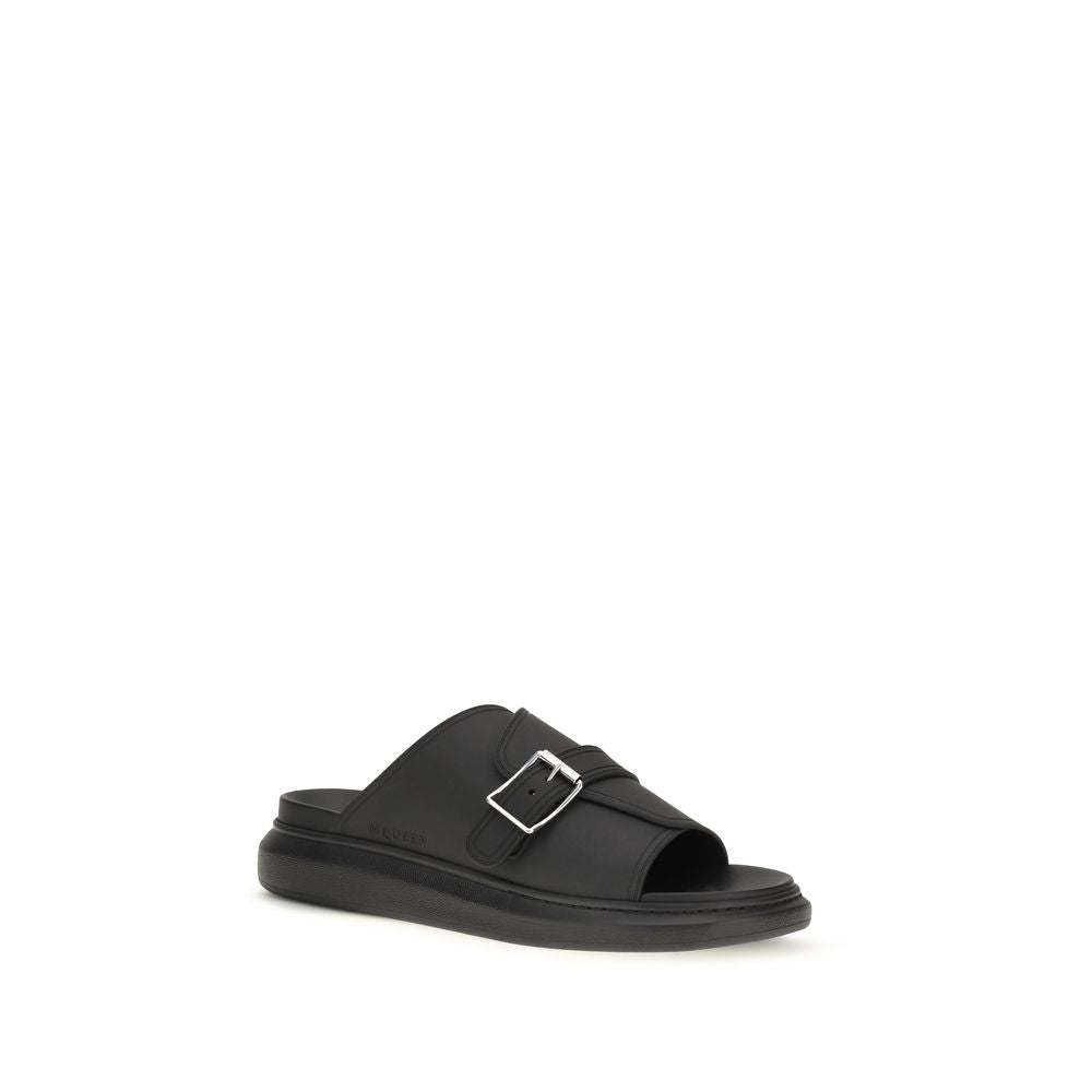 Black Calf Leather Bos Taurus Platform Sandals