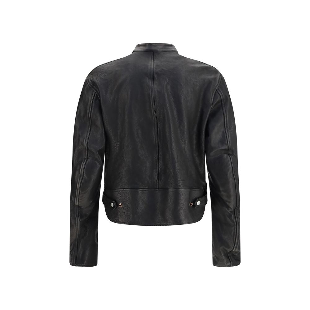 Black Buffalo Leather Bomber
