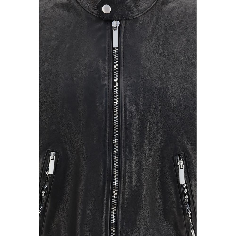 Black Buffalo Leather Bomber