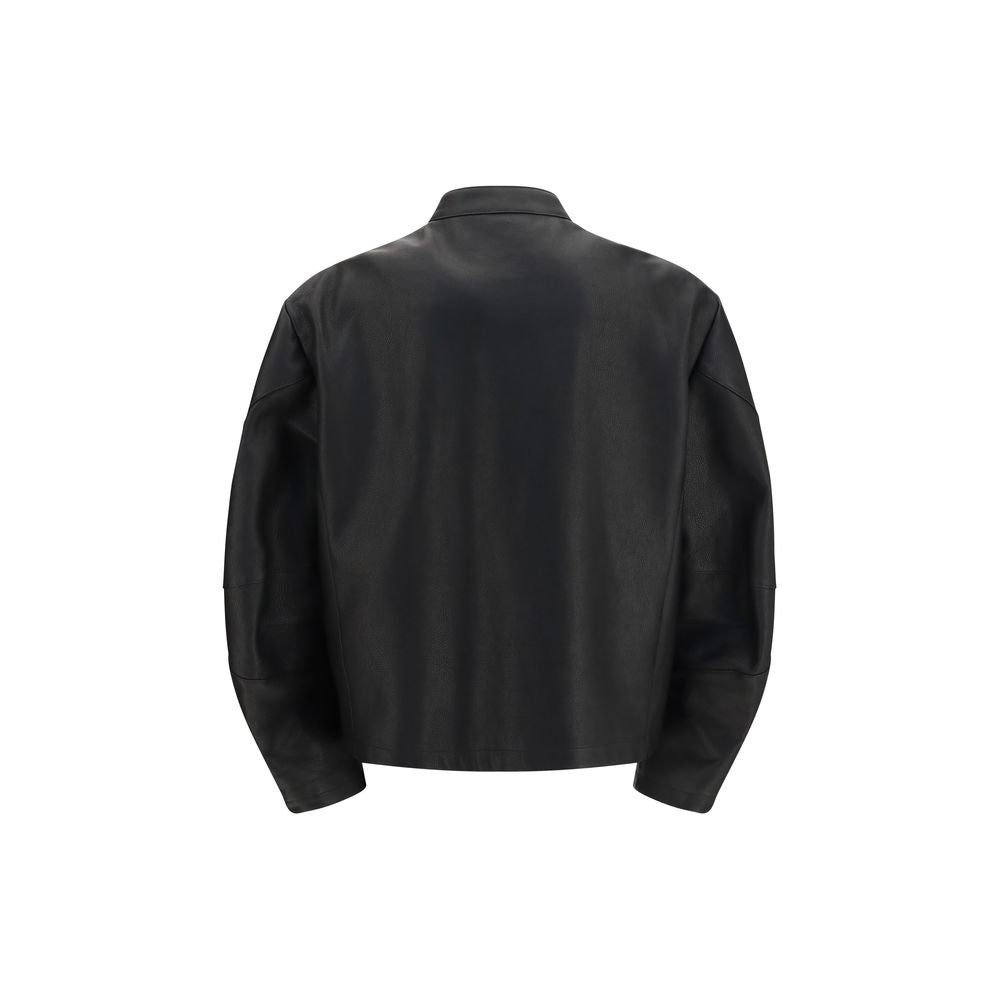 Black Calf Leather Bos Taurus Biker Jacket