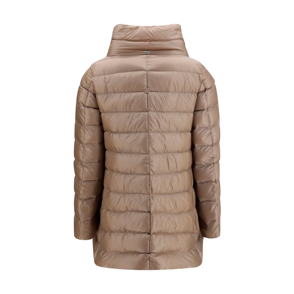 Beige Polyester Full-Length Jacket