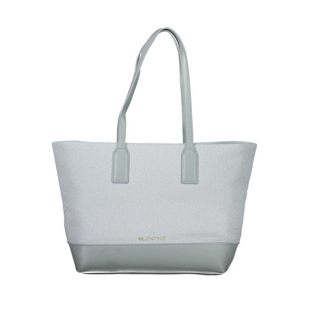 Blue Polyurethane Women's Bag
