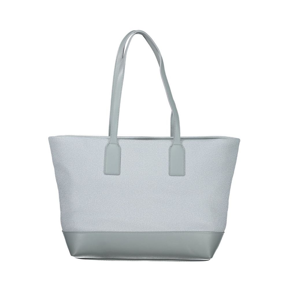 Blue Polyurethane Women's Bag