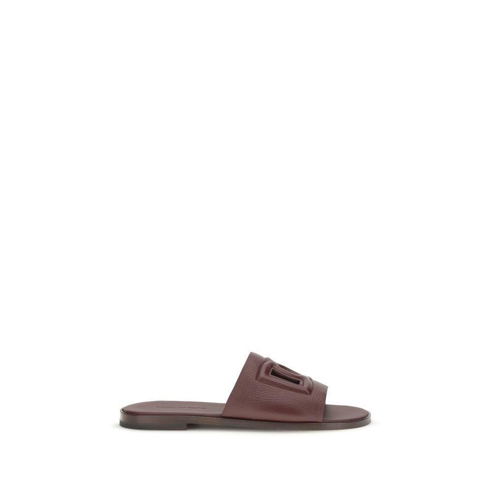 Brown Calf Leather Bos Taurus Flat Sandals
