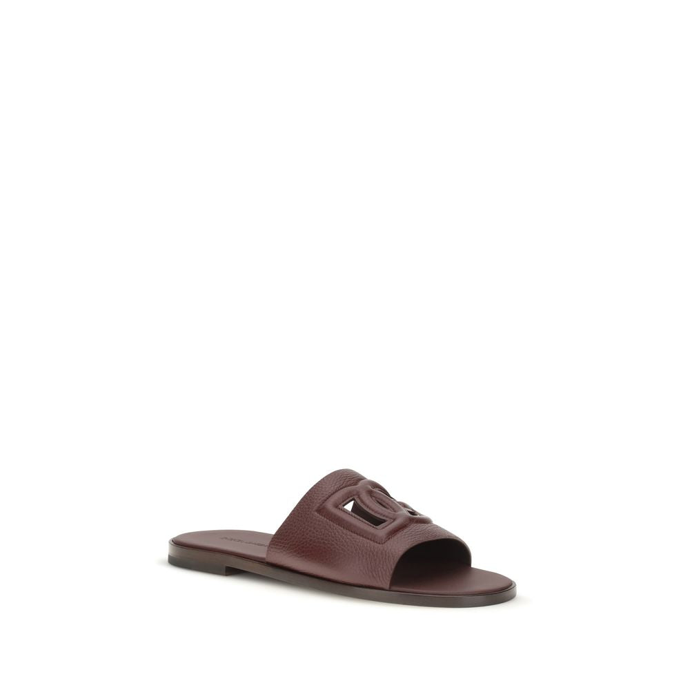 Brown Calf Leather Bos Taurus Flat Sandals