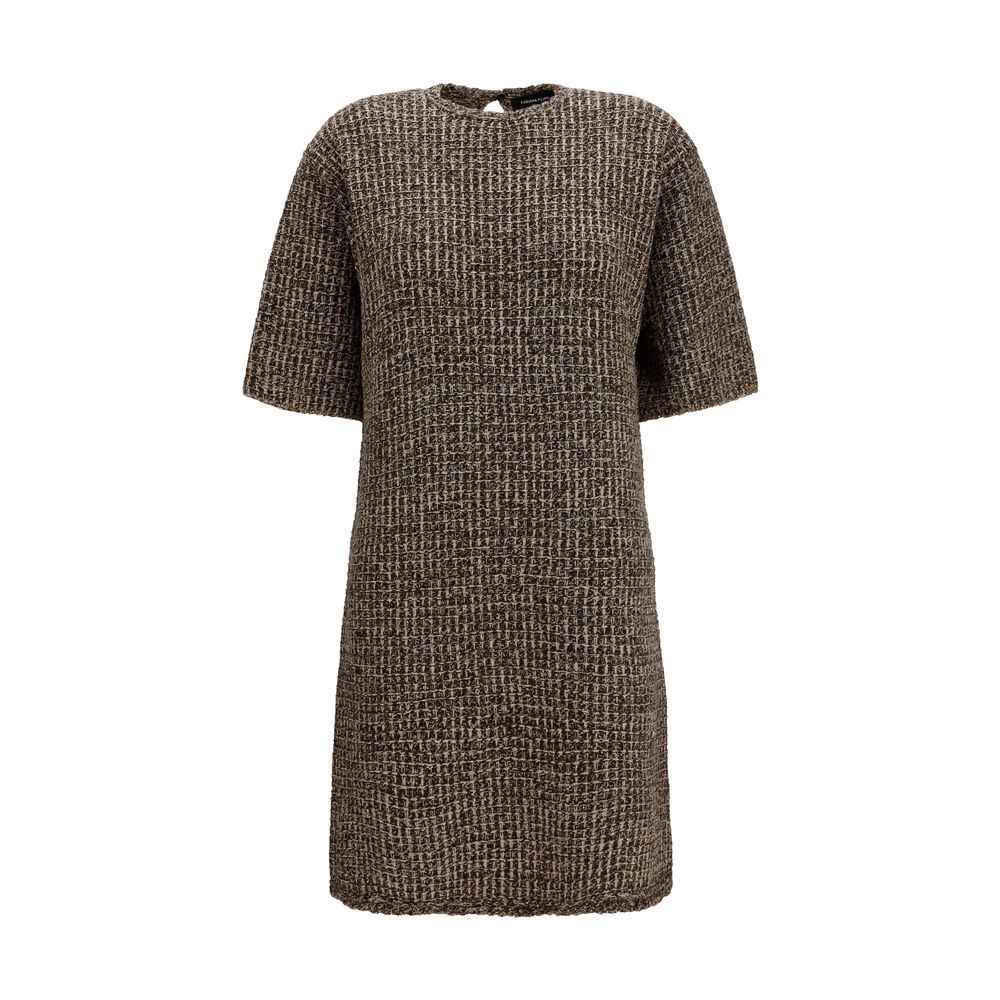 Brown Wool Oves Aries Casual Dress