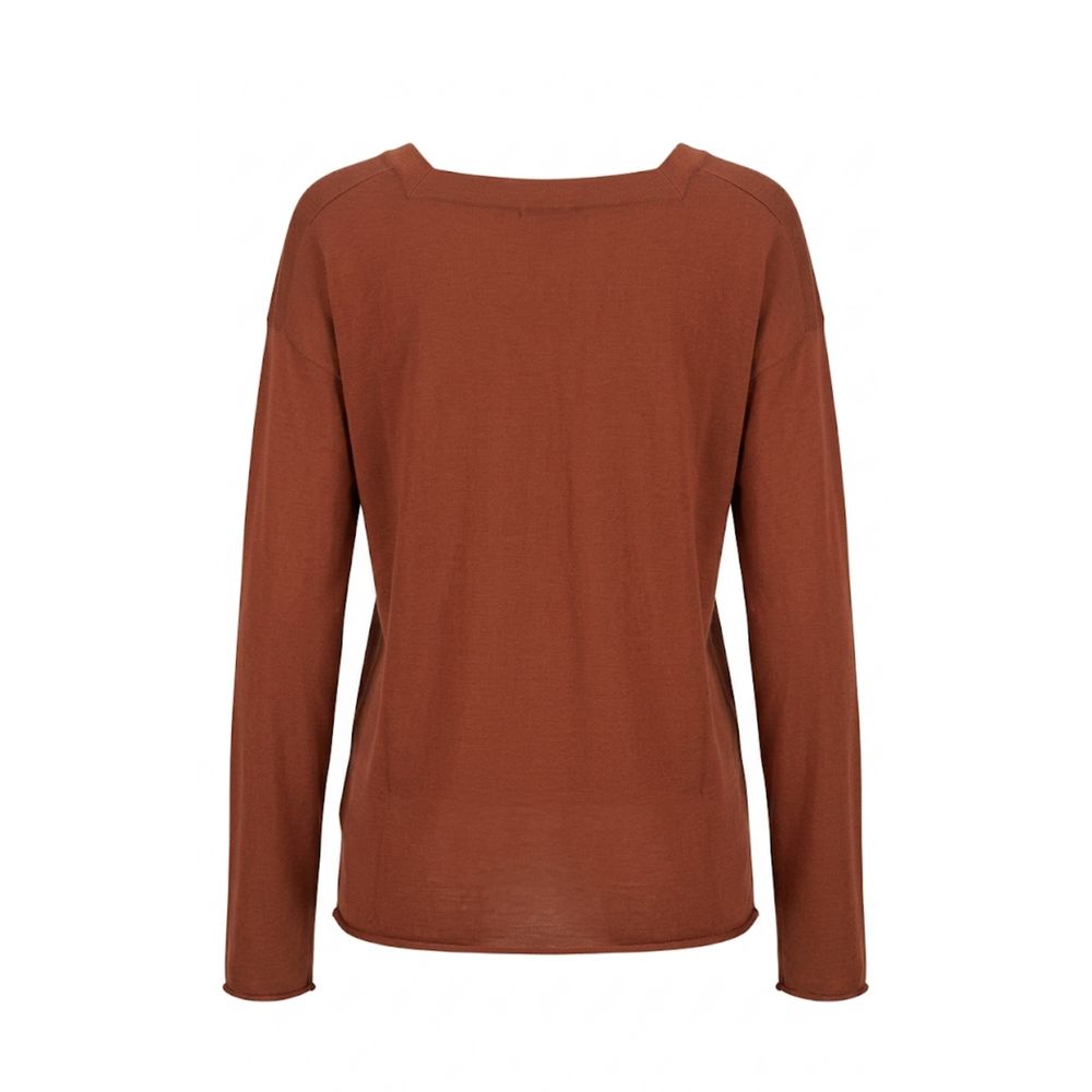 Brown Cotton Women's Sweater