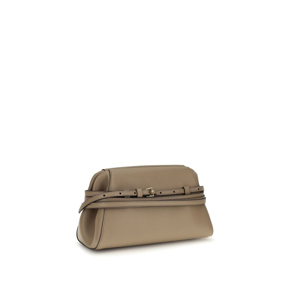 Beige Goatskin Clutch Bag
