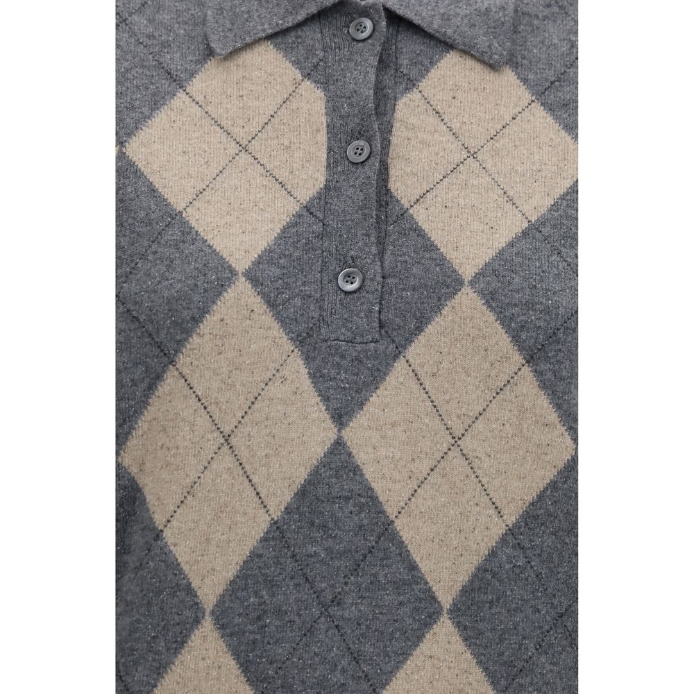 Gray Polyamide Polo Shirt