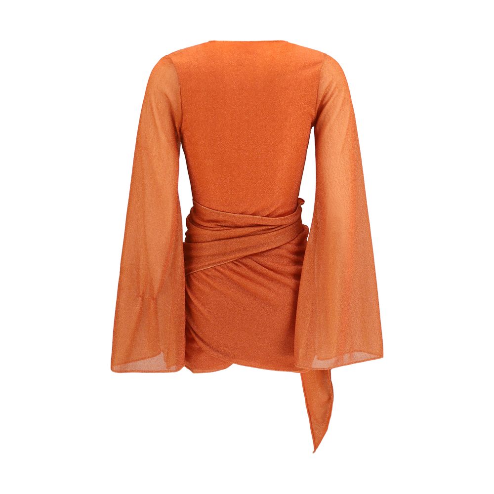 Orange Polyamide Casual Dress