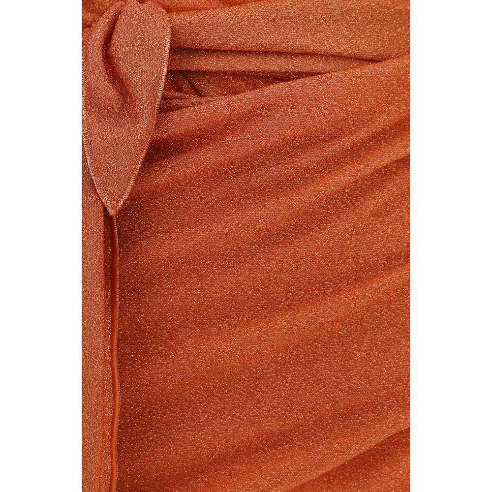 Orange Polyamide Casual Dress
