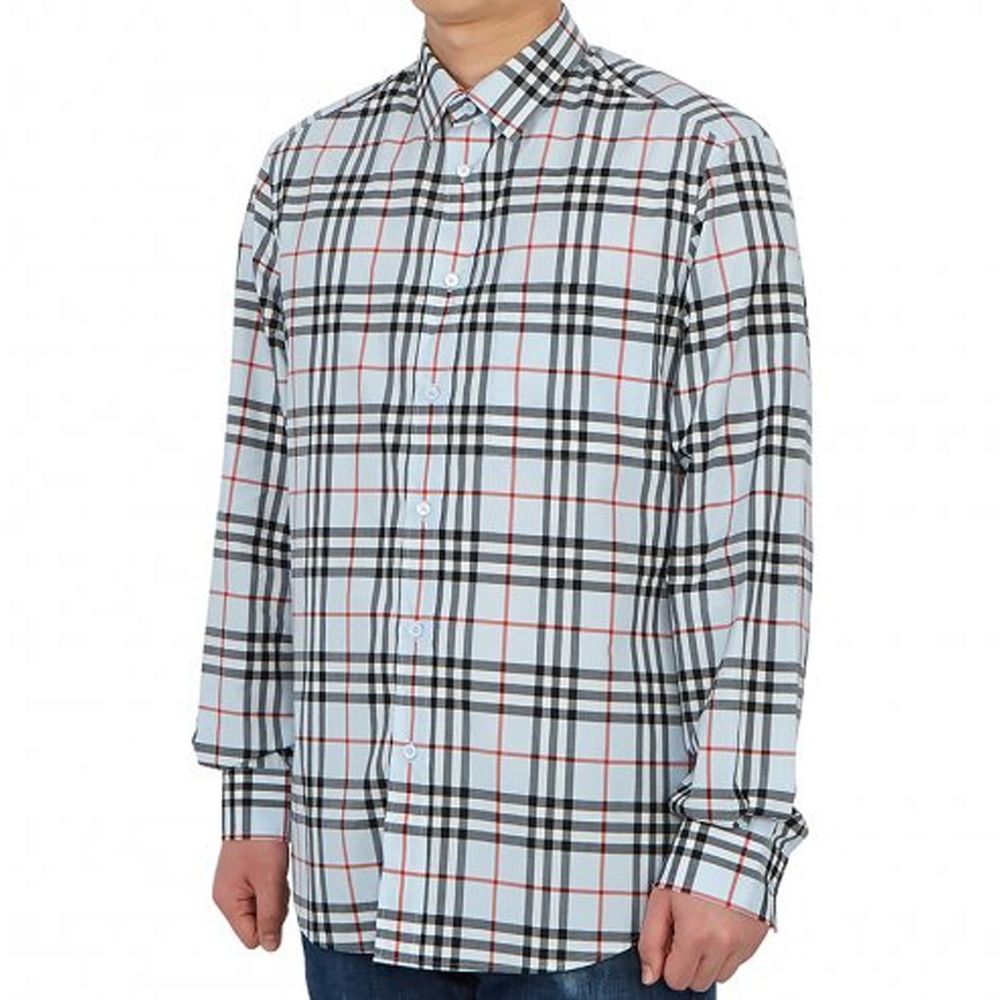 Blue Cotton Dress Shirt