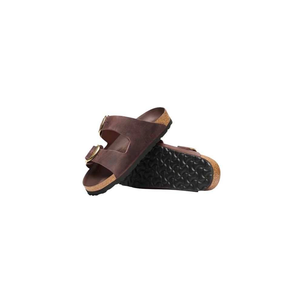 Brown Leather Flat Sandals