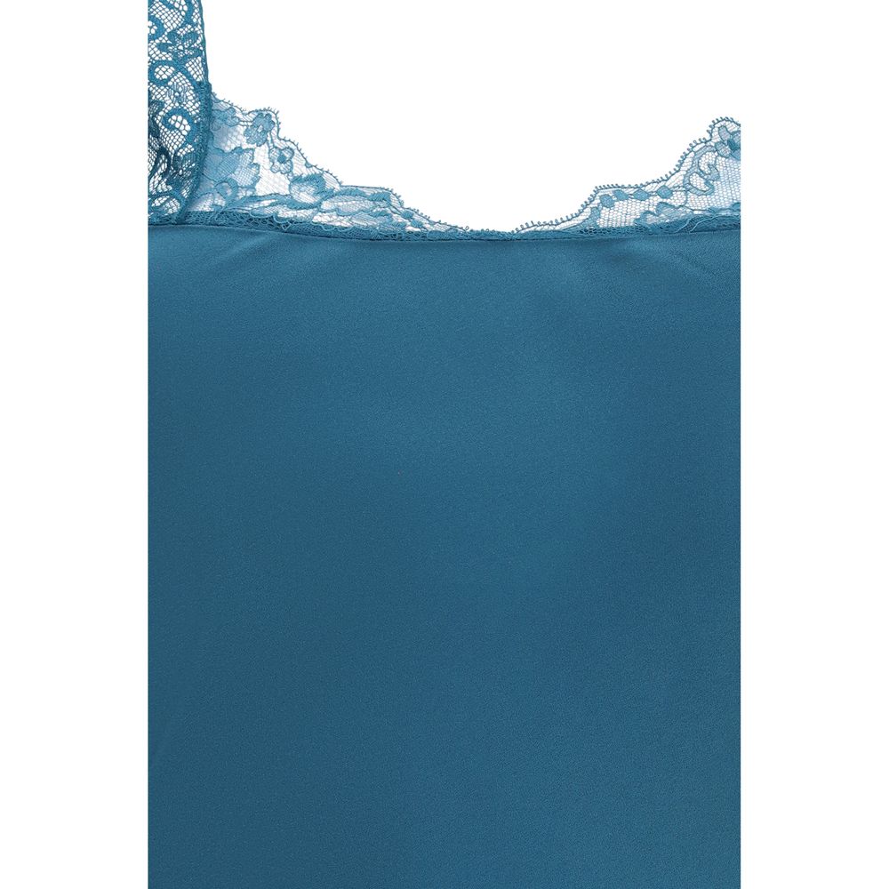 Blue Acetate Long Dress