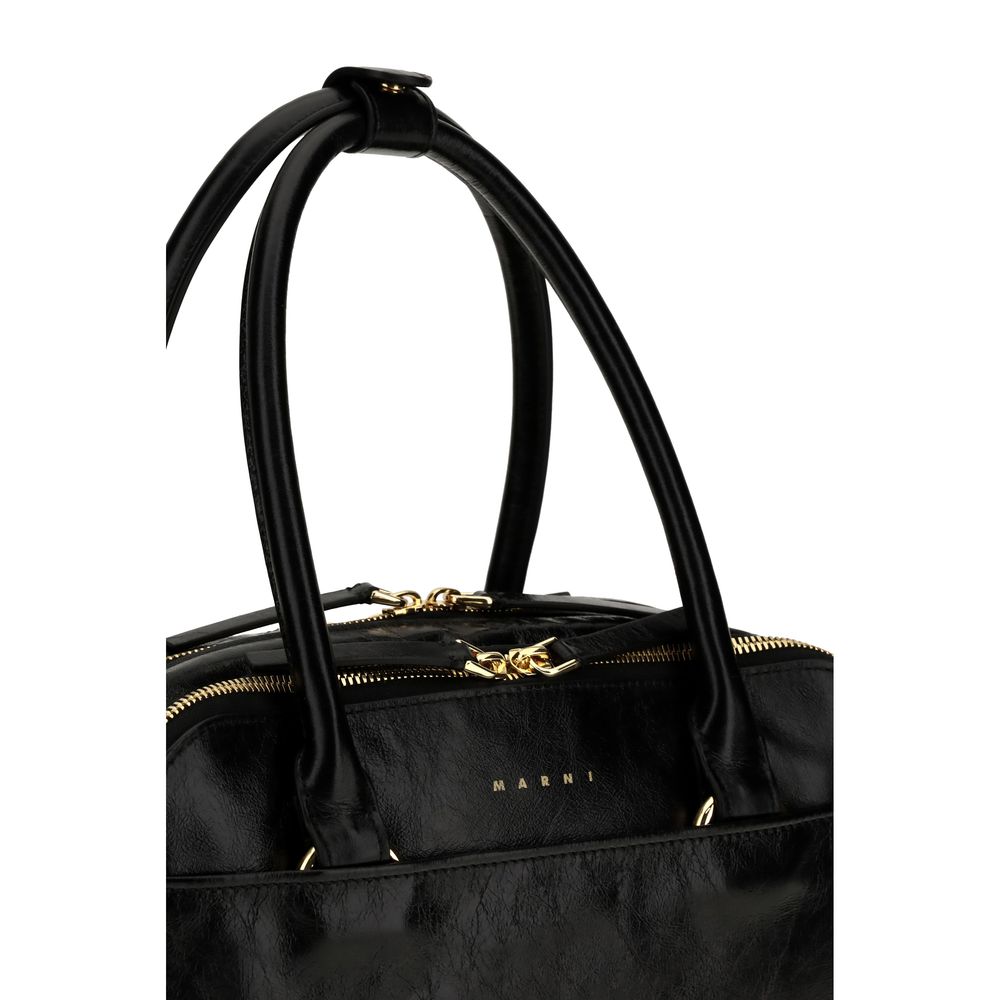 Black Calf Leather Bos Taurus Handbag