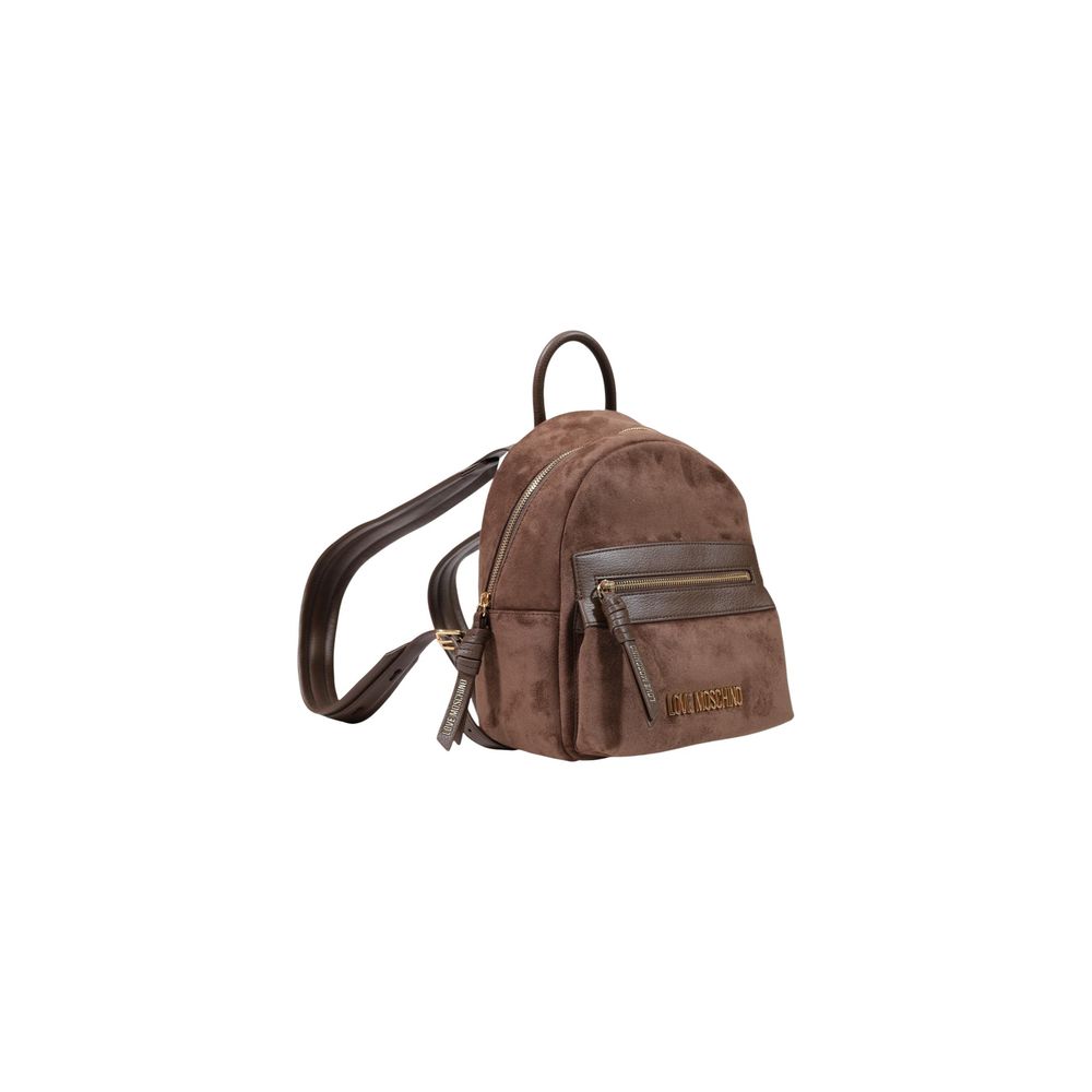 Brown Polyester Backpack