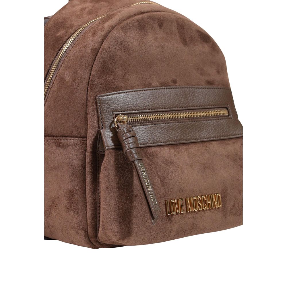 Brown Polyester Backpack